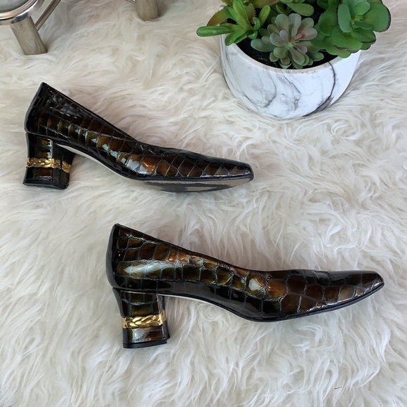 Ingledew’s Grazia Spanish collection brown block pump size 7 - Picture 2 of 11